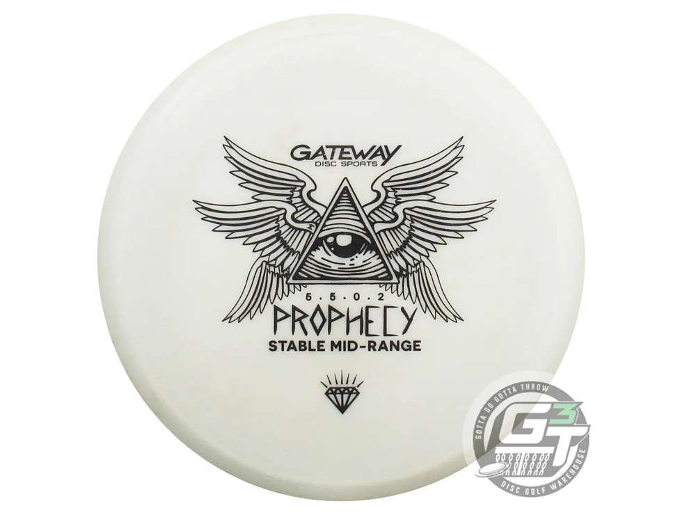 USED Gateway Diamond Glow Prophecy 180g White Black Stamp Midrange Golf Disc