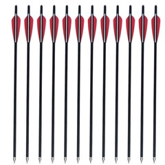 12Pcs 20″ Crossbow Bolts Mixed Carbon Hunting Arrow Changeable Tips Half Nocks