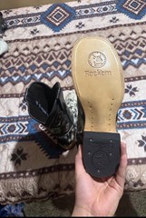 Third coast Western Cowboy Boots Black Cowhide Patterned Design with Black Shaft