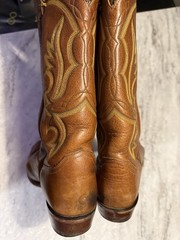 Vintage Justin 1470 Western Cowboy Boots Brown Leather Mens 8.5D US Ranch Rodeo