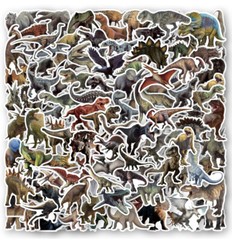 100 Dinosaur Stickers For Water Bottle Laptop Luggage Helmet Kids Notebook Gift