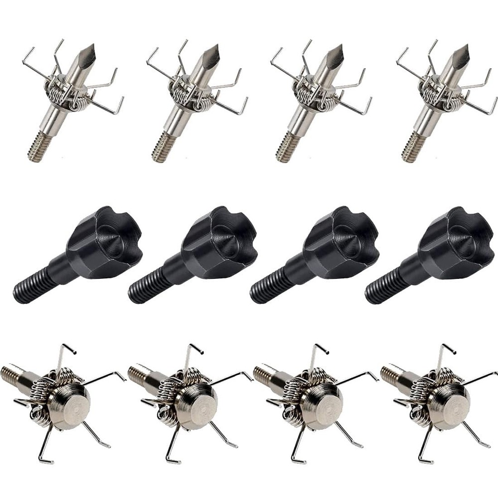 12PK 100/125 Grain Small Game Broadheads Judo Points & Hammer Mixed Set