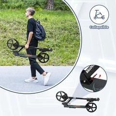 Scooter for Kids 6+, Teens & Adults – Max Load 220LB, Foldable, Ghostly Black