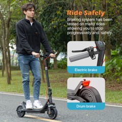 ADULT ELECTRIC SCOOTER FOLDABLE E SCOOTER APP CONTROL 8.5» SOLID TIRE 15.5MPH