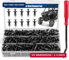 Xislet 200Pcs Polaris Push Pins, UTV Nylon Fender Clips & Body Rivets with Tool,
