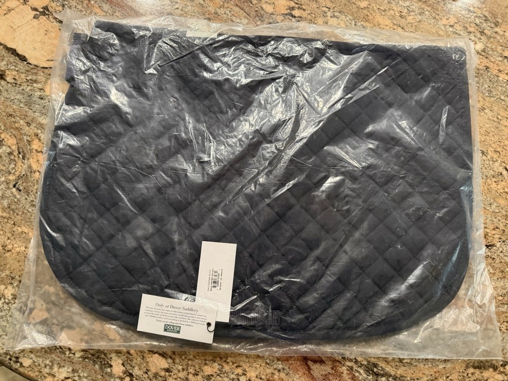 New Dover Saddlery Rider’s Quilted Cotton Square AP Saddle Pad Navy