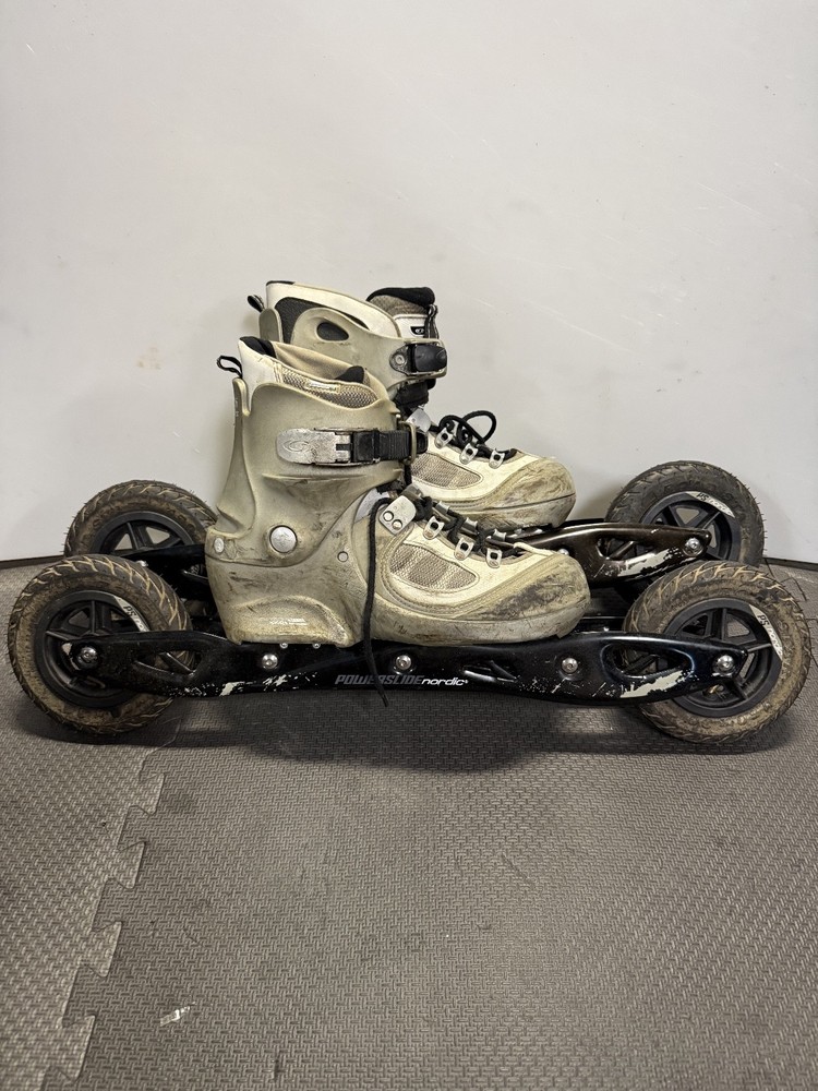 PowerSlide Nordic Trainer XC 150 Off Road Skate Ski Roller Blades Sz 10 mens
