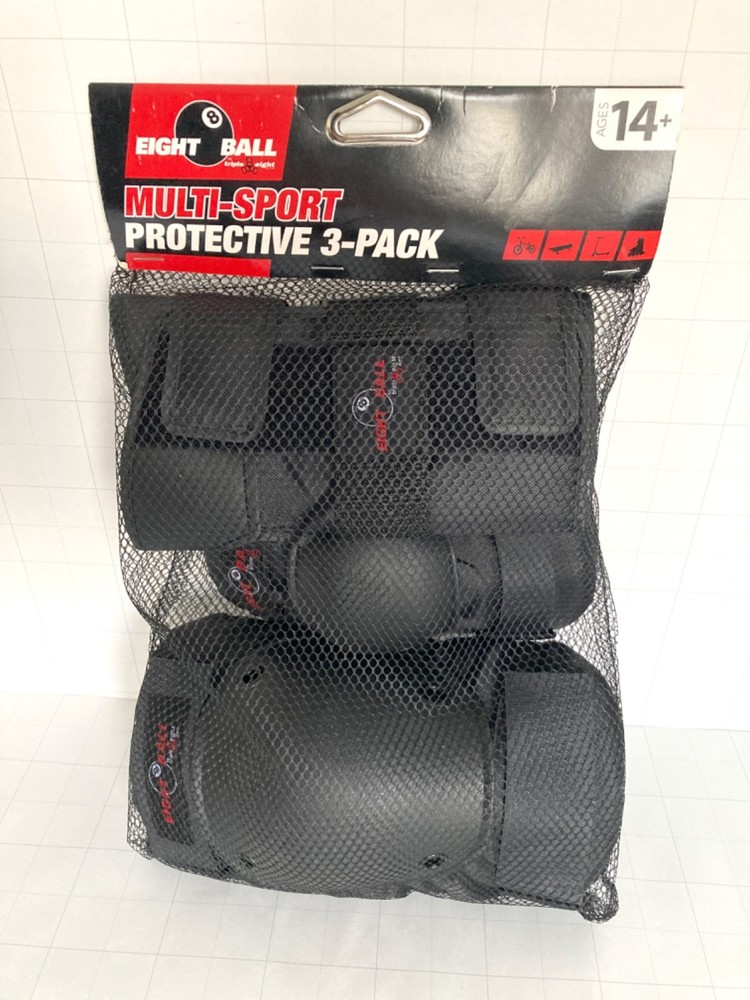 *NEW* Eight Ball Multi Sport Pad Set 3-Pack Knee Elbow Wrist Protection 14+