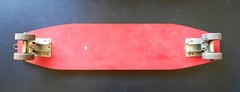 Vintage Wooden Rinky Dink Surf Board Metal Steel Wheels 24″ Skateboard 1960s