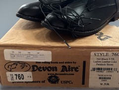 NEW In Box Dover Saddlery Black Lace-up Leather Like Paddock Boots Woman Sz 9.5