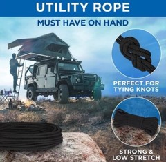 TECEUM Natural Cotton Braided Rope 3/16” Crafting Camping Indoor Outdoor 50ft