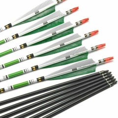 12PCS 30» Carbon Arrows Archery Hunting Spine 500 5″ Turkey Feather Quiver
