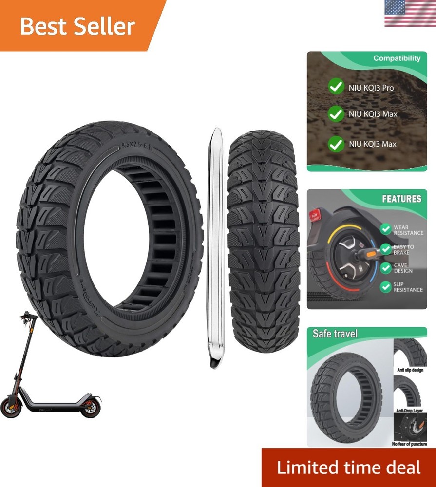 High-Performance 9.5×2.5 Solid Tire for NIU KQi3 Series – Maintenance-Free