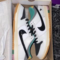 Nike SB Dunk Low Pro QS Skateboarding Shoes White/Black-White US 15 D/M