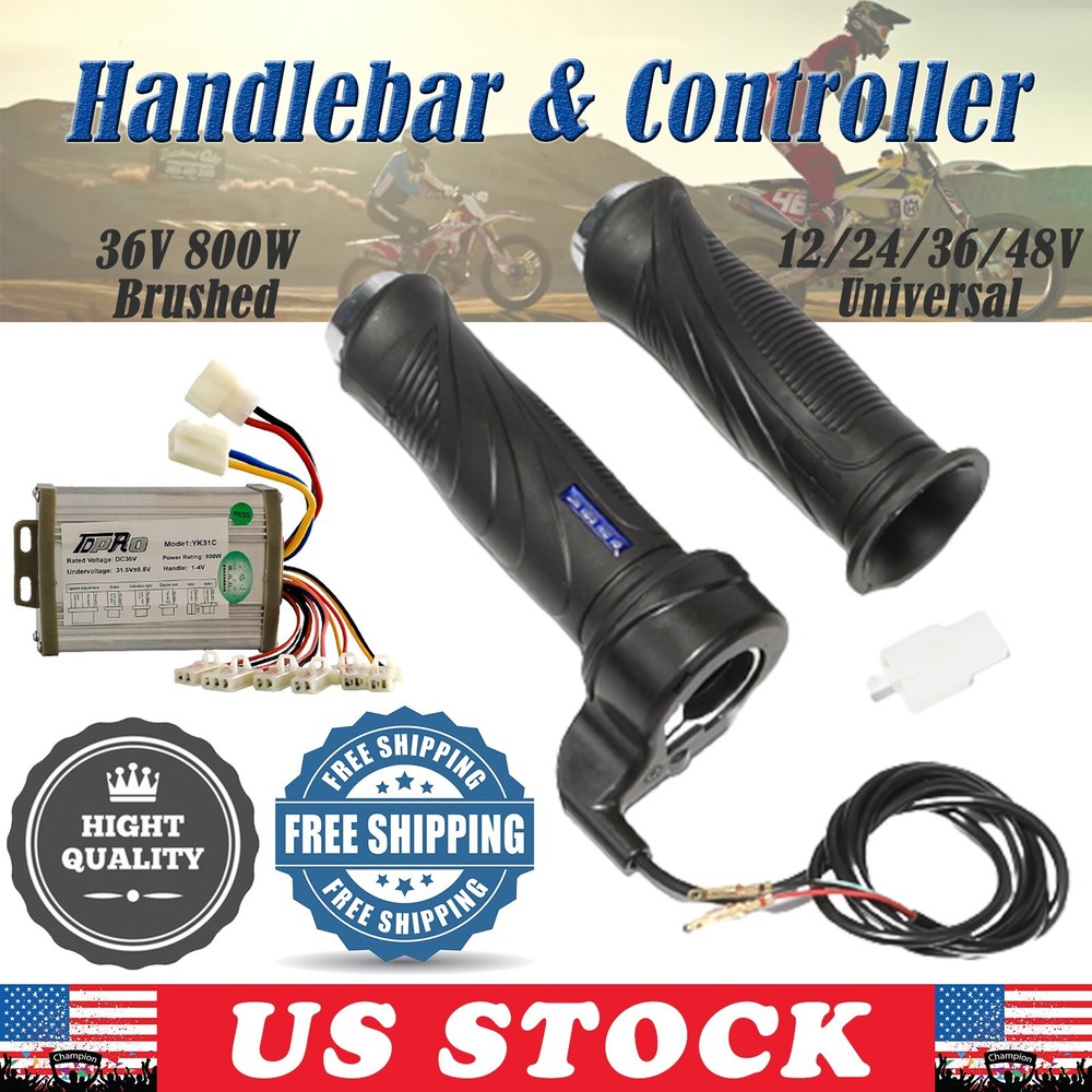 Twist Throttle Grip Handlebar & 36V 800W Brushed Controller For ATV E-Bike Razor
