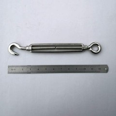 Stainless Steel 1/2 Inch Hook and Eye Heavy Duty Marine TurnbuckleSilver Tone
