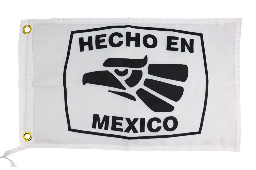 Hecho en Mexico White Flag 12×18 Inches – Perfect for UTV ATV SxS Boats