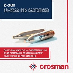 25-Count 12-Gram CO2 Cartridges for Air Rifles & Pistols – Genuine Powerlet