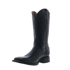 Ferrini Caiman Belly Caiman S-Toe Mens Wide Black Cowboy Western Boots