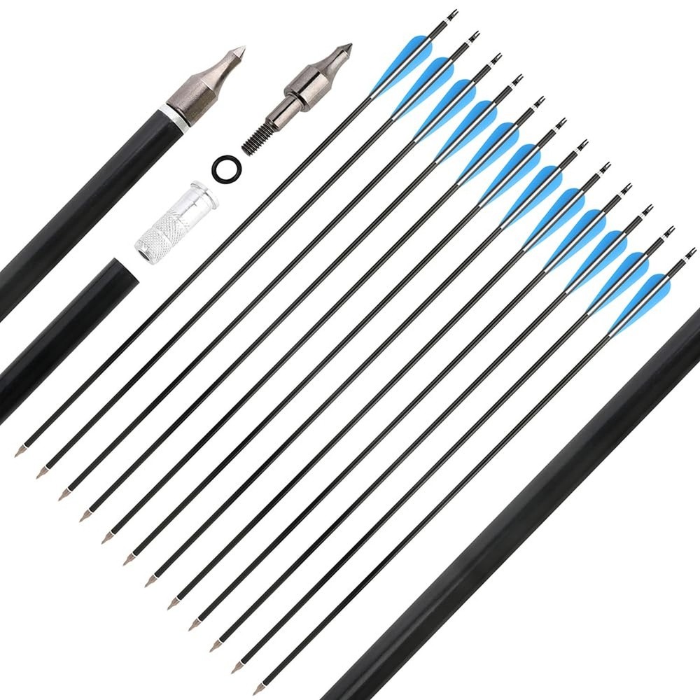 AMEYXGS 12 Pack 30 Inch Archery Aluminum Arrows Spine 300 Hunting Arrows Targ…