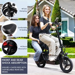 Electric Folding Scooter 48V 500W 14″ Tires w/ Basket Commuter E-Bike 20MPH #