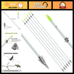 36″ Bowfishing Arrows 6/12PCS – Fiberglass Fishing Arrows with Broadhead for Sli