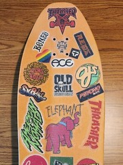 Dogtown Jay Adams «Rat Face» Skateboard w/Clear Grip Over Stickers, Snot Wheels