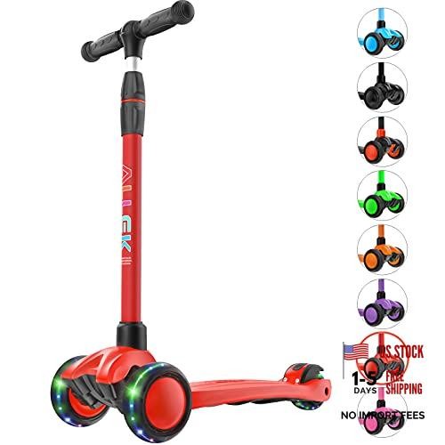 Kick Scooter B03 – Lean ‘N Glide 3-Wheel Push Scooter with Extra Wide PU Red