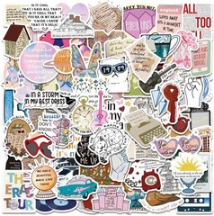 100Pcs Music Lyric Stickers for Fans Adult,Popular Singer Ablums Muticolor