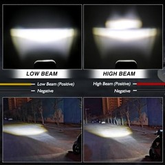 4 Inch Motorcycle Headlight,45W Cool White, Hi Lo Beam Universal 45W-1 Black