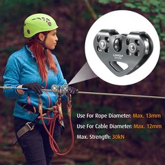Lixada 30kN Climbing Pulley Aluminum Magnesium Alloy 12mm Cable for Rescue