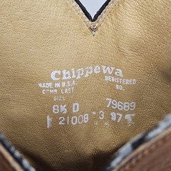 Vibram Chippewa Men’s Leather Western Cowboy Boots Brown Size 8.5 D 21008.