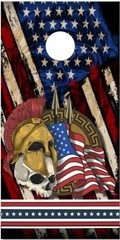 American Flag Patriotic Spartan Cornhole Wrap Bag Toss Skin Decal Sticker Wraps