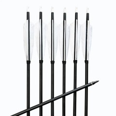 AF 500 Spine Carbon Mix Arrows 31.5″ 6 Pack White Feather 8mm OD Recurve Hunting