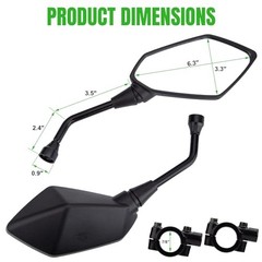 Motorcycle Mirrors Rear View Side Mirror for Scooter, ATV, Dirt Bike,
