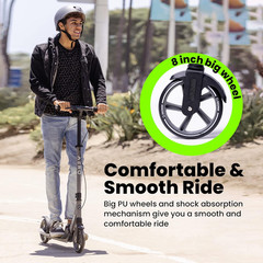 Kick Scooter Kids Teens Adults Light Up Wheels Hand Brake Foldable Adjustable XL