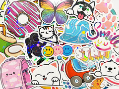 100 Colorful Holographic & Reflective Sticker Pack Shiny Light