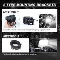4 Inch Motorcycle Headlight,45W Cool White, Hi Lo Beam Universal 45W-1 Black