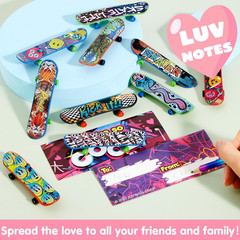 30 Packs Valentine’S Day Mini Finger Skateboards with Cards, Classroom Exchange