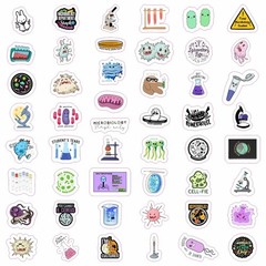 100Pcs Microbiology Stickers for Water Bottle and Laptop – Microbiology Party Fa