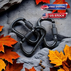 10Pack 3 Inch Locking Carabiner Clips D Ring Spring Snap Keychain Hook for Leash