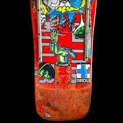 Vintage 1989 Schmitt Sticks Chris Miller “Faces” Skateboard Deck Used