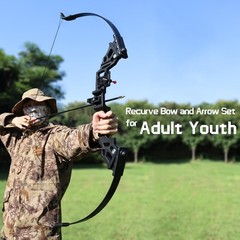 Takedown Recurve Bow 51in 30 50lb 12 Arrows Adult