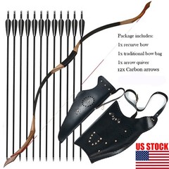 53″ Traditional Recurve Bow Handmade Archery Mongolian Horsebow Hunting Longbow