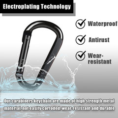 4 PCS Carabiner Clip, 860 Lbs-3″ Iron Heavy Duty Carabiner, Multi Purpose D Shap