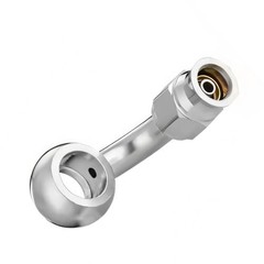 3AN Male to 10mm M10 Banjo Brake Hose Fitting Adapter, Stainless 45 Degree