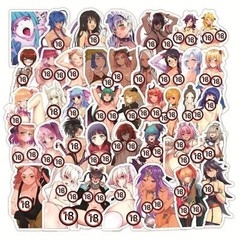 50pcs Sexy Anime Girls Hentai Stickers – Diy Graffiti Decals for Phone, Laptop🔥