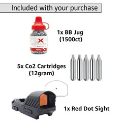 Umarex TAC .177 Cal Air Pistol Carbine w/ Axeon Red Dot, BB Jug & CO2 (2244824)