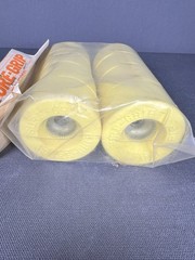 Vintage NOS SURE-GRIP White Velvet Yellow Roller Skate Wheels Quad in Package