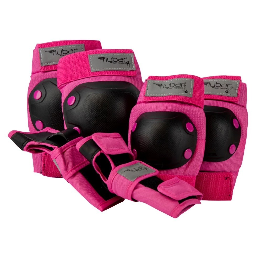 Kids & Adults Unisex Sports Protective Gear Set Knee Elbow Wrist Pads Pink Size